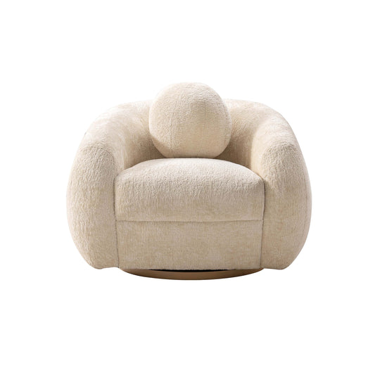Tribeca Chenille Lounge Chair in Cream