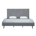 Crosby Upholstered Velvet King Bed in Gray