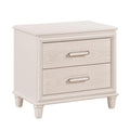 Modern Two-Drawer Nightstand with USB Ports for Bedroom.