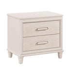 Modern Two-Drawer Nightstand with USB Ports for Bedroom.