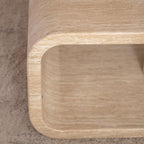 Modern Light Wood Coffee Table with Open Storage.