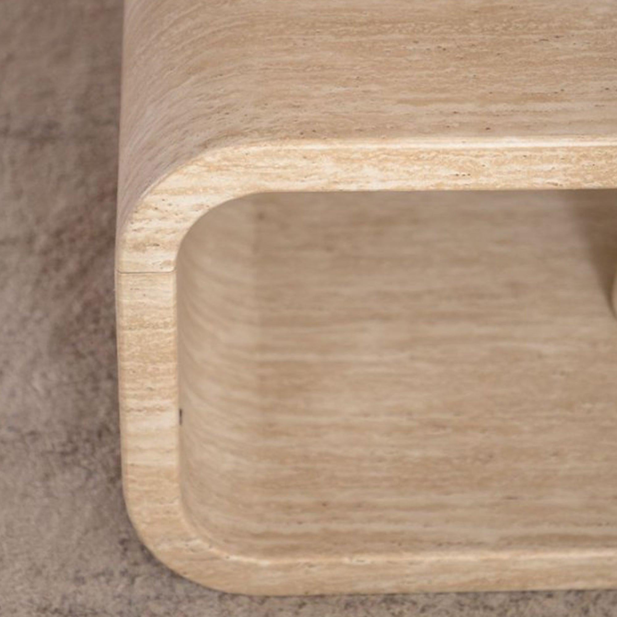 Modern Light Wood Coffee Table with Open Storage.