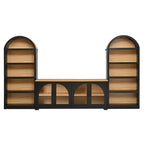 3-Piece Retro TV Stand Set with Bookshelf for Up to 70 TVs.