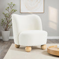 Boucle Upholstered Accent Chair with Curved Back.