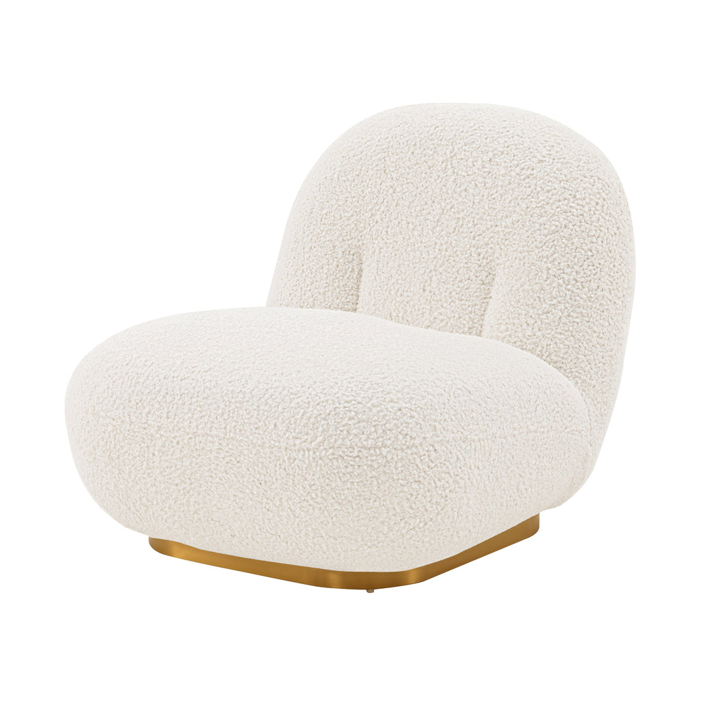Edina Boucle Lounge Chair in White