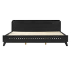 Solid Wood King Size Bed - Black Pine Design.