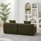 Modular Chenille Sectional Sofa with 2 Pillows.