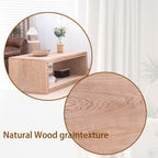 Zoomed-in view of natural wood grain texture on the Rustic Beaded Edge Coffee Table, highlighting its farmhouse appeal.