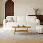 39 Inch Solid Wood Coffee Table with Double Layer Storage.