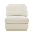 Celena Cream Beige Chenille Armless Sofa - Modern Compact Seating