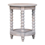 Wood Ellsworth Round Side Table - Acid Wash Finish.