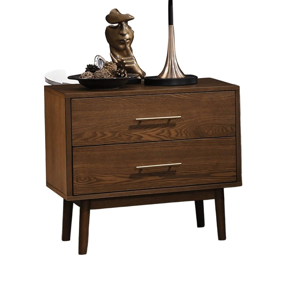 Walnut Bedroom Set with Nightstands - Mid-Century Modern Style.