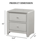 Champagne Finish Nightstand for Contemporary Bedrooms.