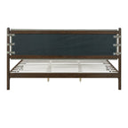 King Bed Frame with Headboard - Rubber Wood Platform Design.