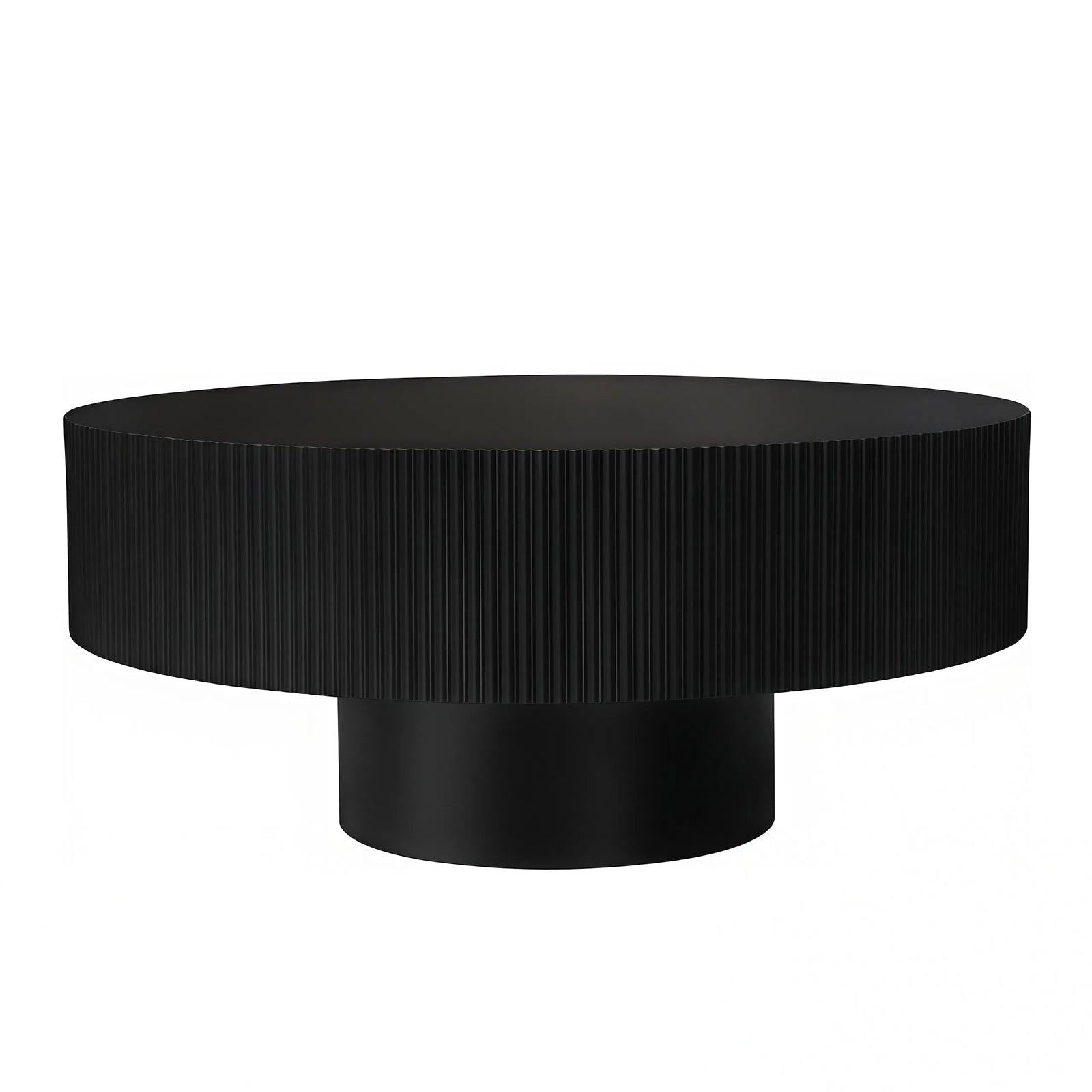 Fluted Round Coffee Table - Mid Century Modern Design.