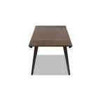 Capri 59-90.5' Solid Oak Wood 6-8 Seat Extendable Leaf Dining Table, Dark Brown Red Oak.