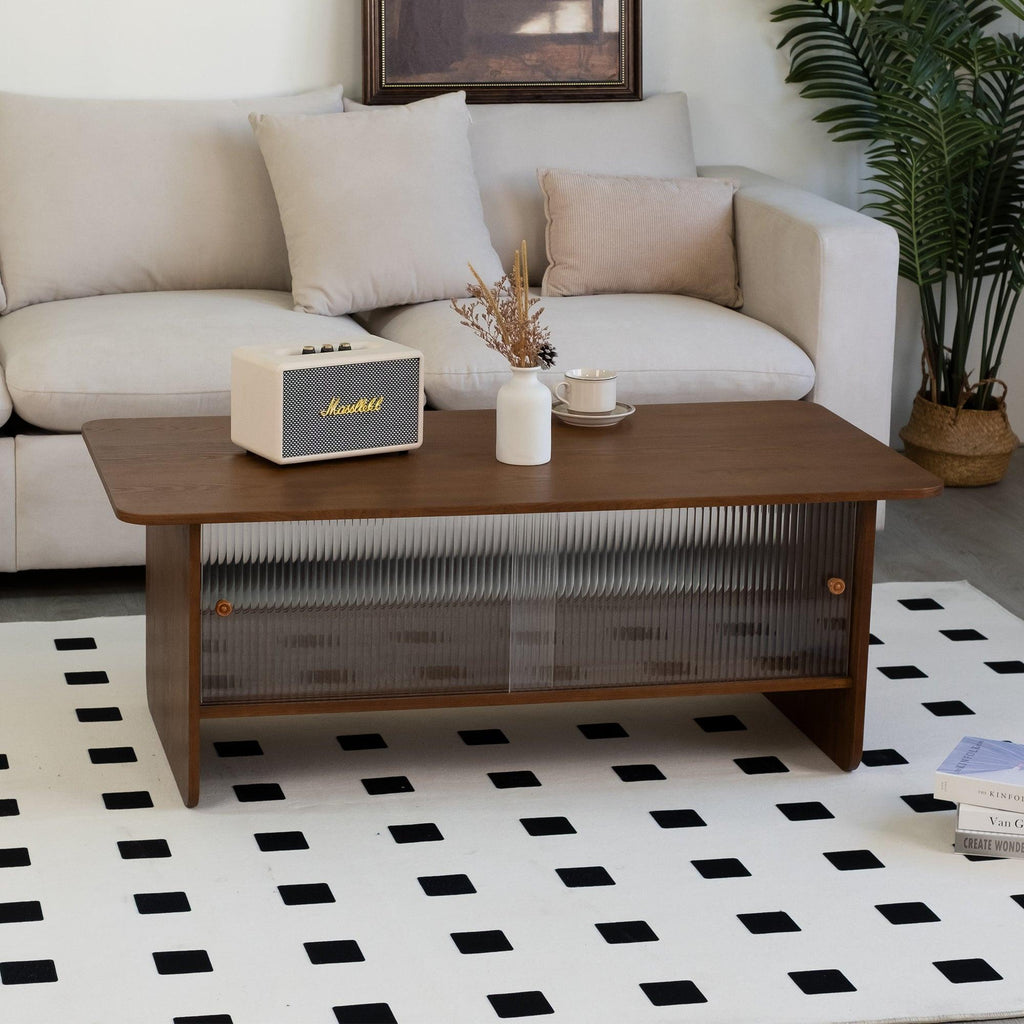 47-inch modern minimalist coffee table with storage.