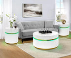 Tivoli 3-Piece LED Coffee Table Set with Glass Top.