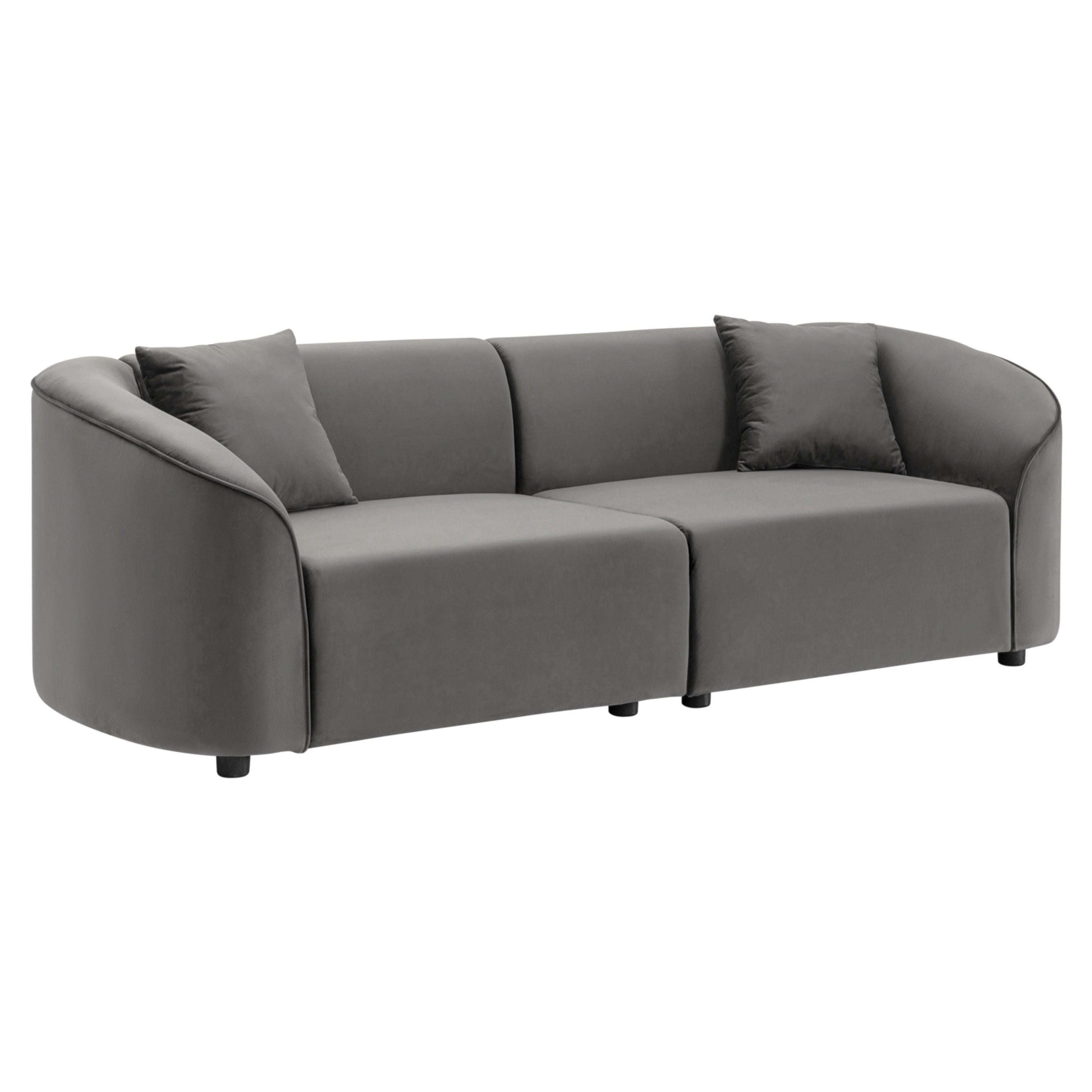 87' Curved Contemporary Sofa Gray for Stylish Living Spaces.