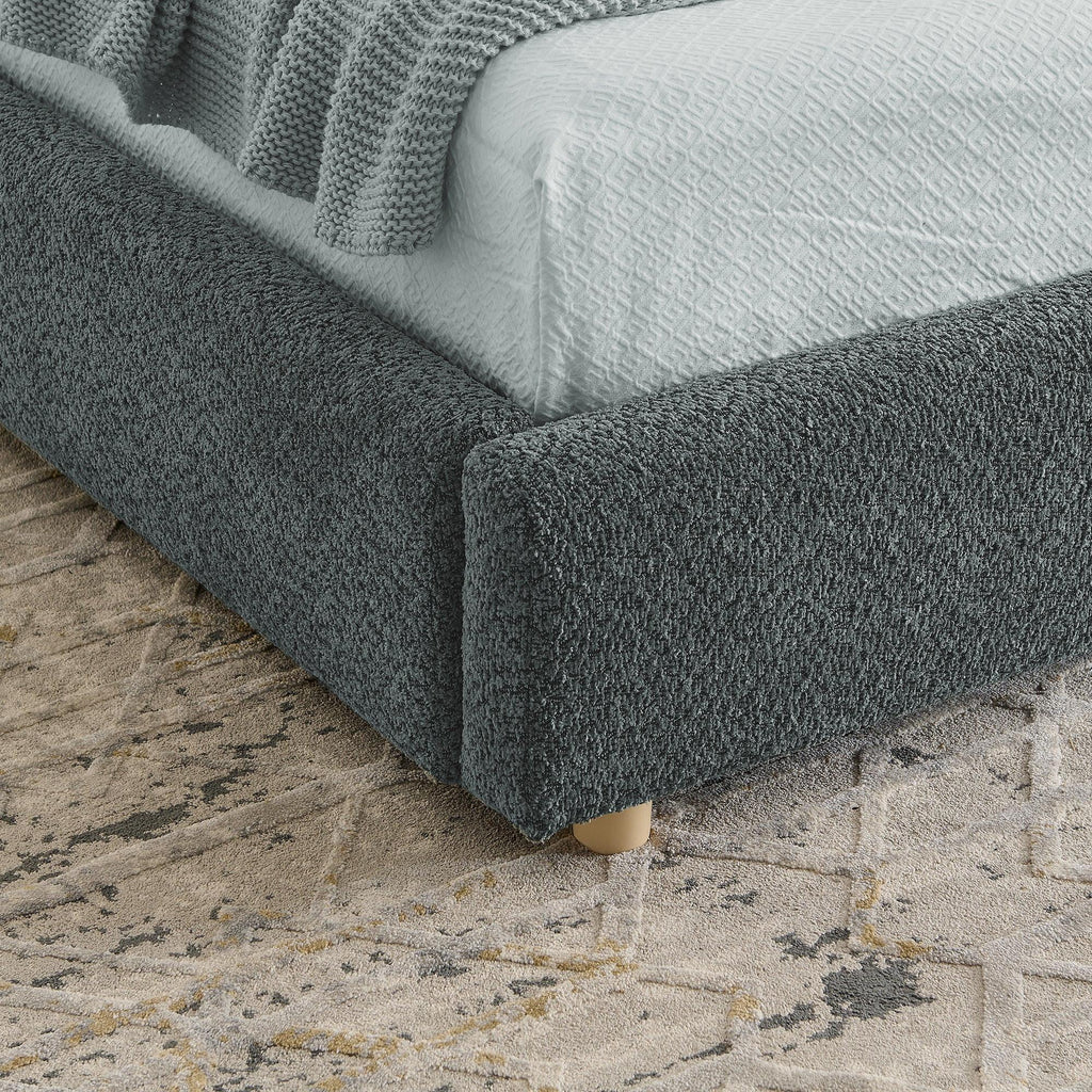 King Size Upholstered Bed Frame with Storage and Headboard.