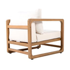 Outdoor Acacia Wood Lounge Chair with Oversized Cushion Set.