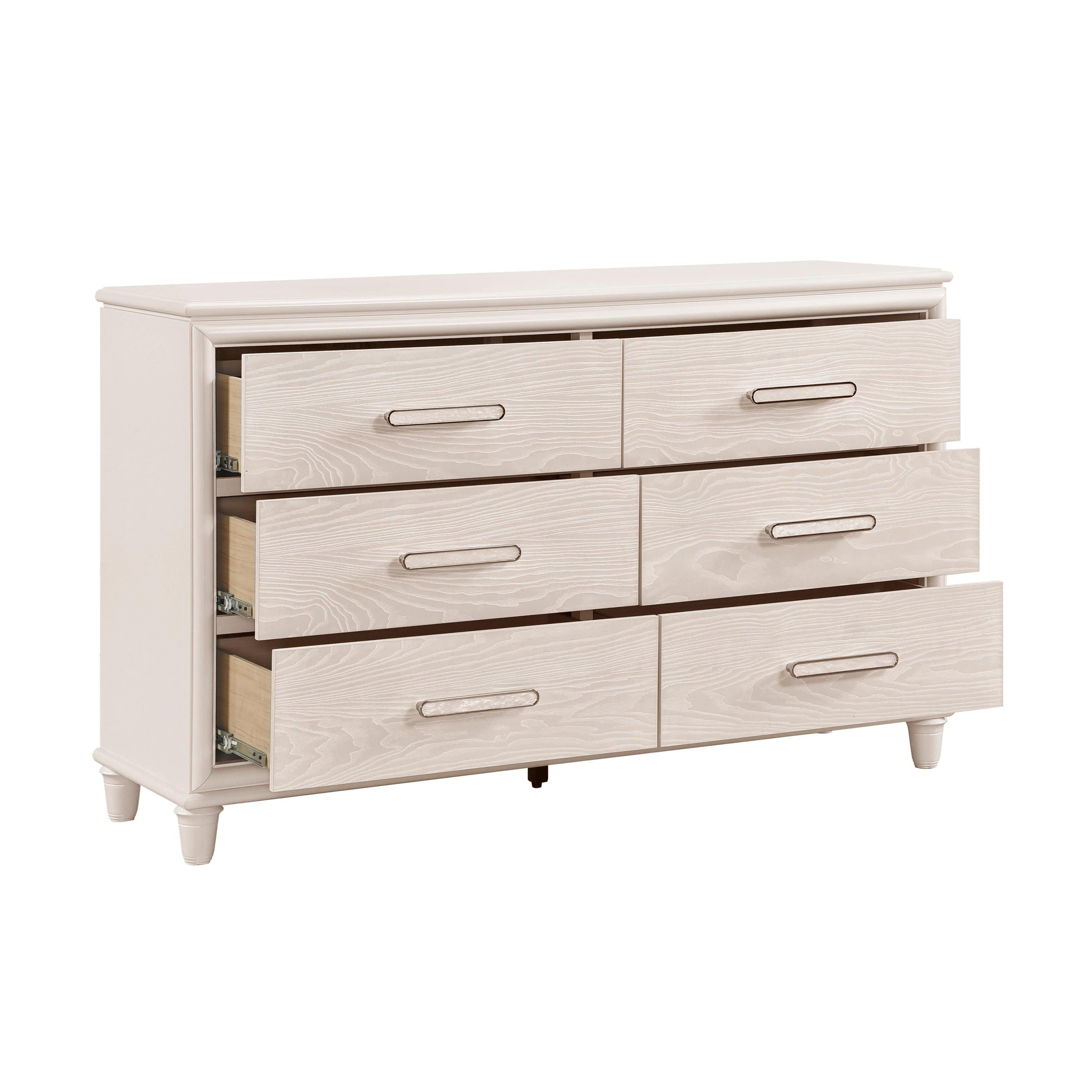 Wooden Bedroom Dresser with Jewelry Trays for Organization.