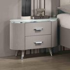 Light Gray Nightstand with Dovetail Drawers.