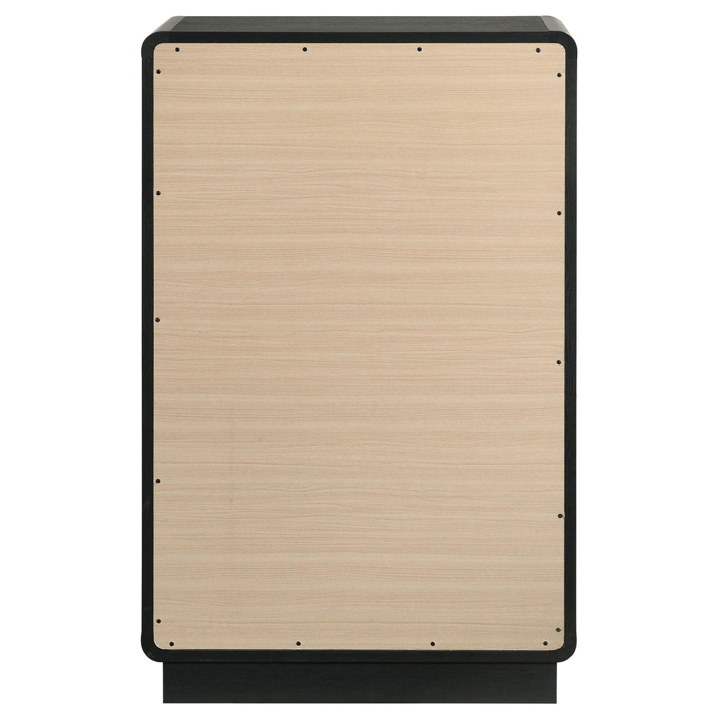 Burton Black 5-Drawer Chest of Drawers for Bedroom Storage.