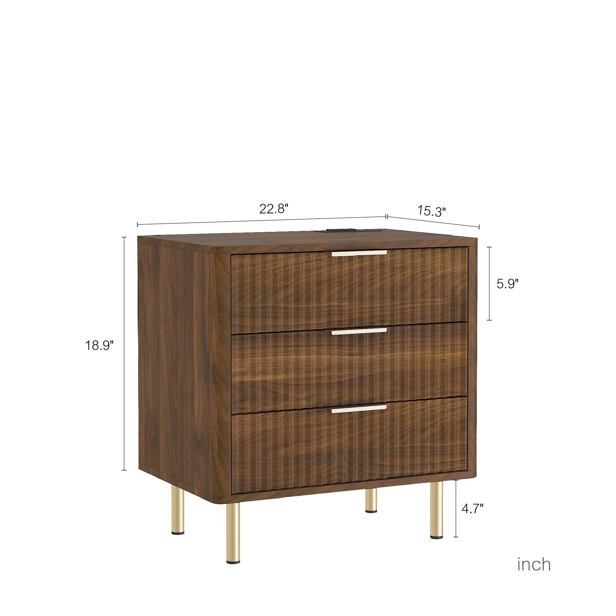 Smart Nightstand with Charging Station for Bedroom.
