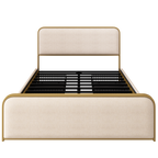 Modern Metal Bed Frame Queen Size with 4 Storage Drawers.