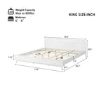 Pine Solid Wood King Size Bed - No Box Spring Needed.