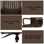 Top Grain Leather Office Chair - Adjustable Height Chair.
