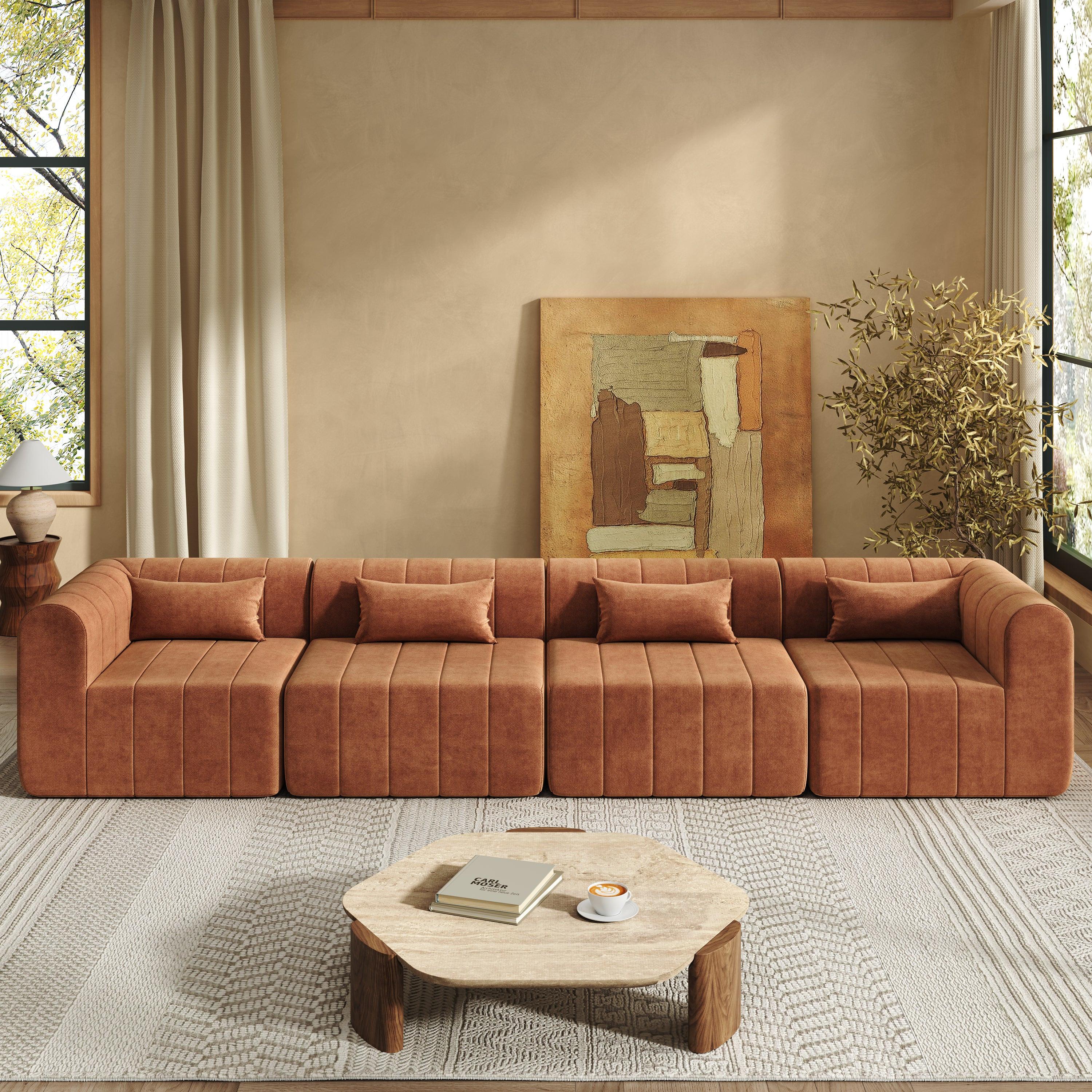 145.5 Inch Modular Sectional Sofa - Versatile Seating Solution.