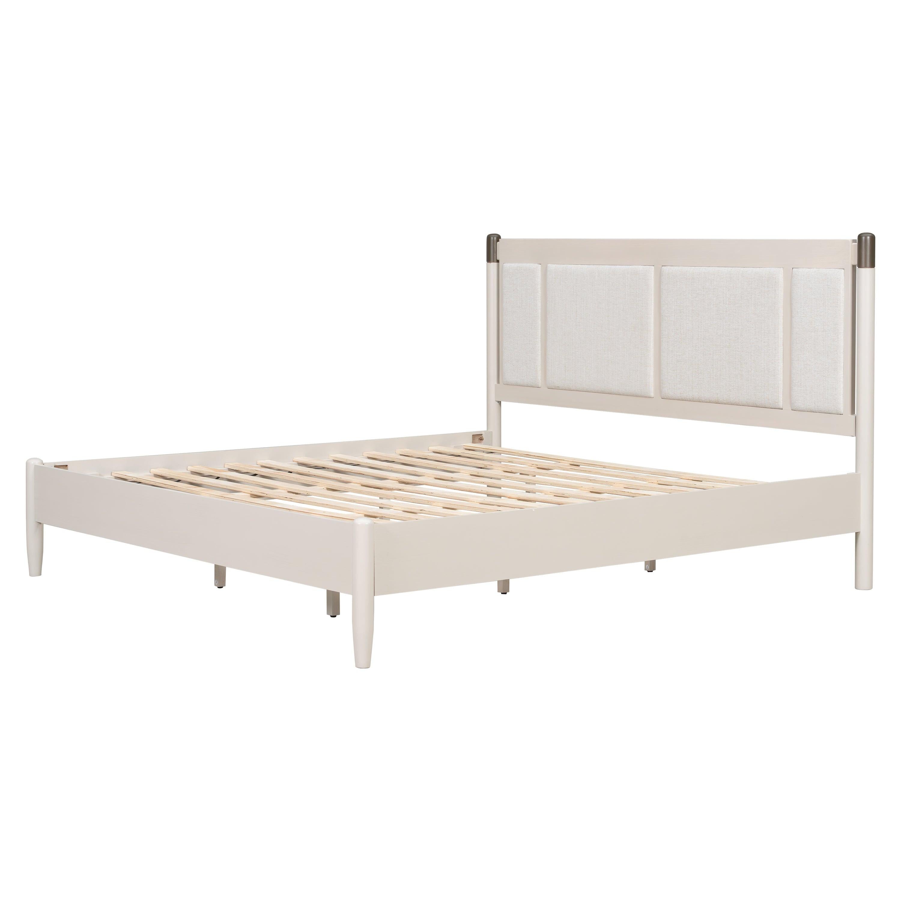 Solid Wood King Bed with Heavy Duty Support.