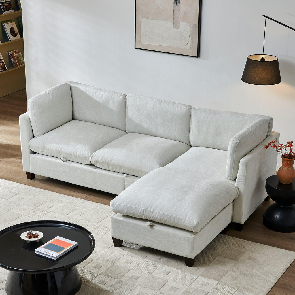 96.5' Sectional Couch with Ottoman for Living Room.