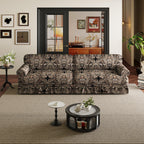 Black Floral Cloud Couch - 3&4-Seater Oxford Fabric Sofa.