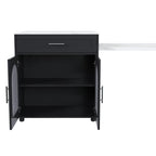 Expandable Kitchen Island with Power Outlet & Storage.