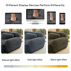 Modular 3-Seater Plush Sofa with Movable Ottoman - Dark Grey.