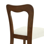 Walnut Beige Dining Chair Set of 2 without Arms.