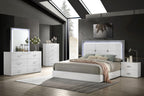 Modern White Nightstand with Storage for Bedroom.