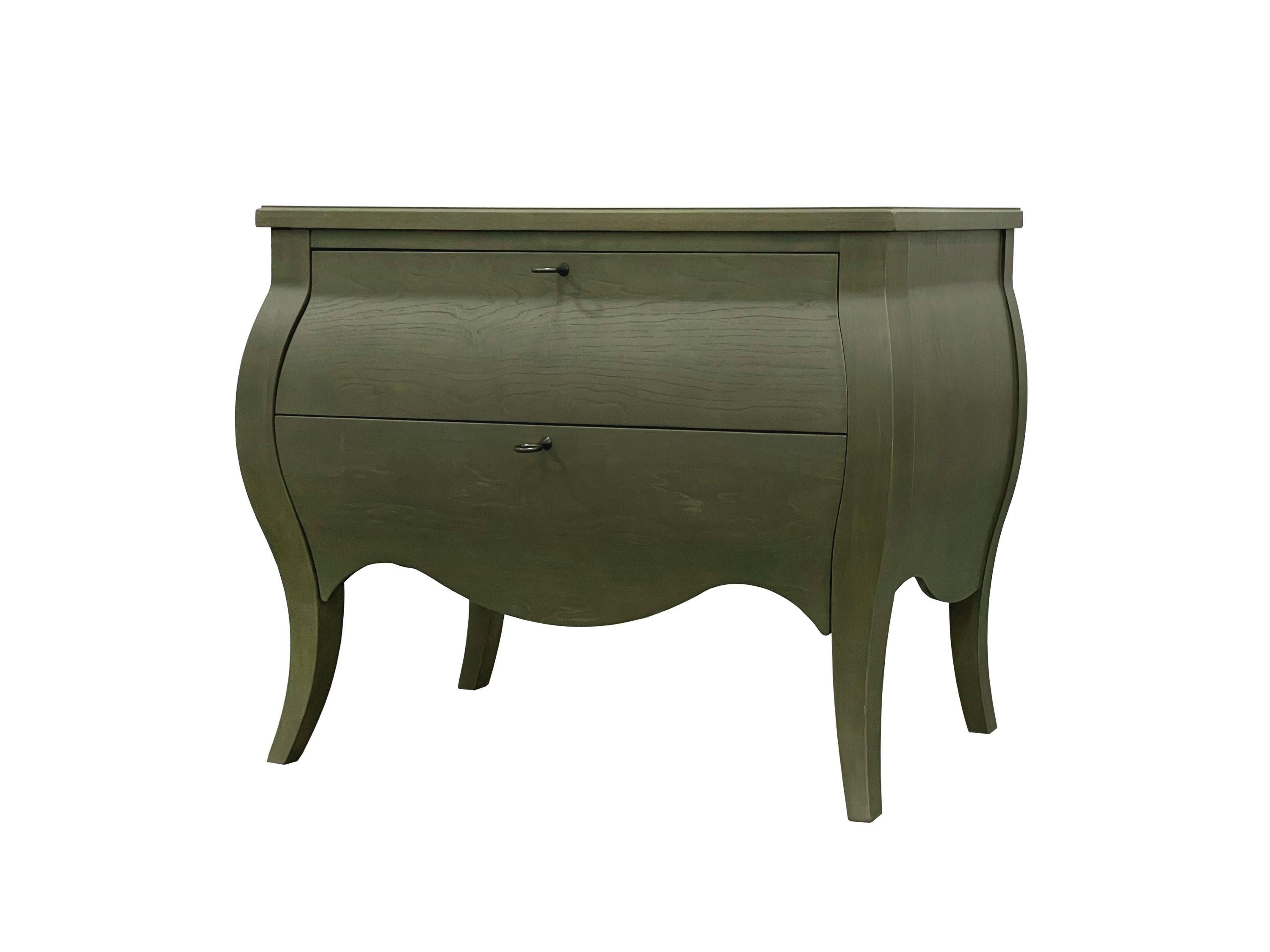 Pistachio Bombe Chest for Storage and Style.
