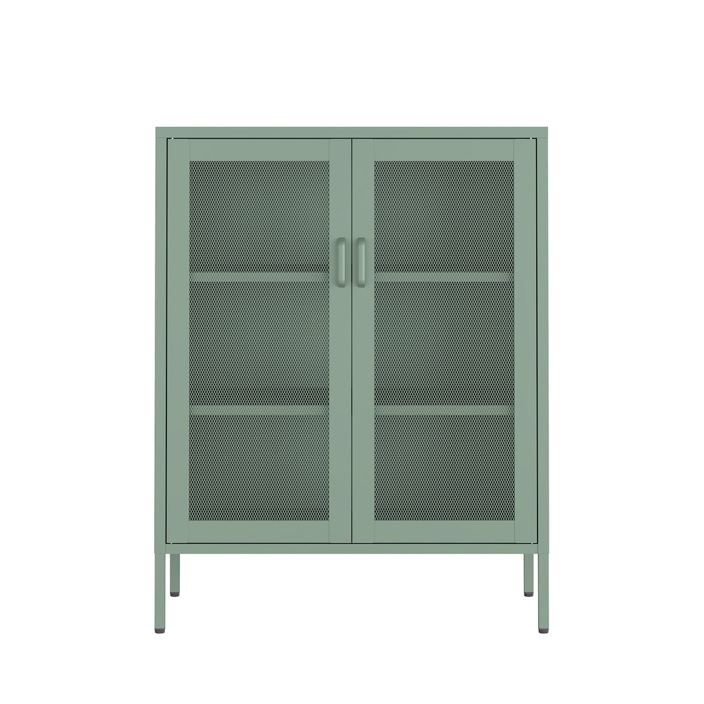 Amelia 32' Metal Accent Cabinet in Sage Green