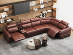 6-Piece Modular Leather Sectional Sofa for Living Room.