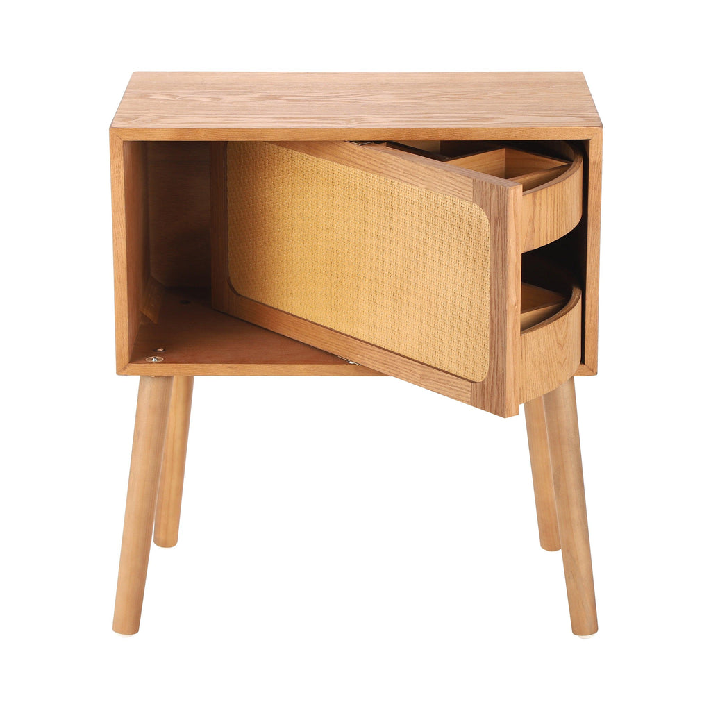Rotating Hidden Compartment Nightstand for Smart Storage.