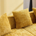 Yellow Chenille L-Shaped Sofa with Comfort and Style.
