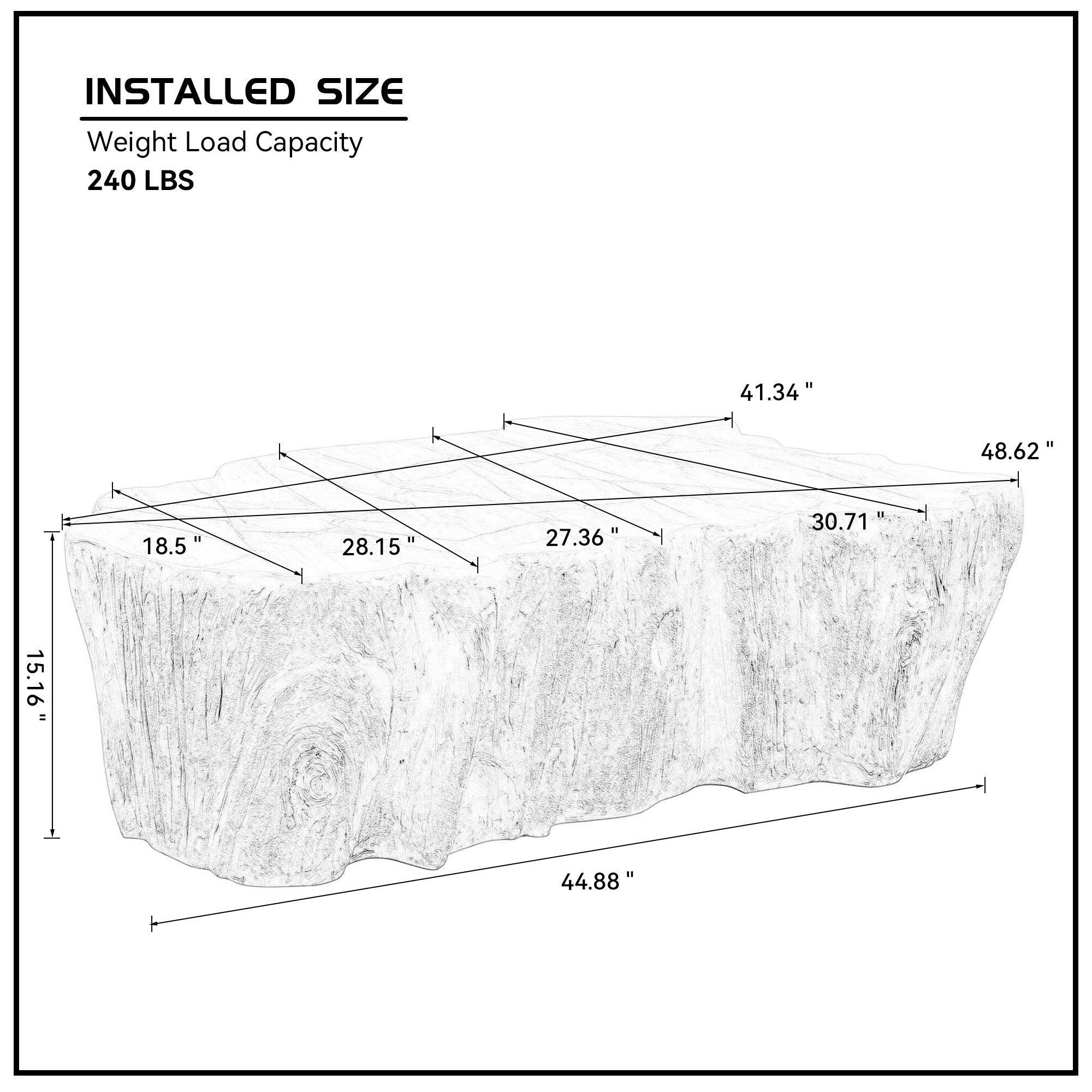 Sturdy Unique Shape Coffee Table - Beige Fiberglass Design.