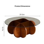Modern Round Coffee Table - Walnut and Glass Design.