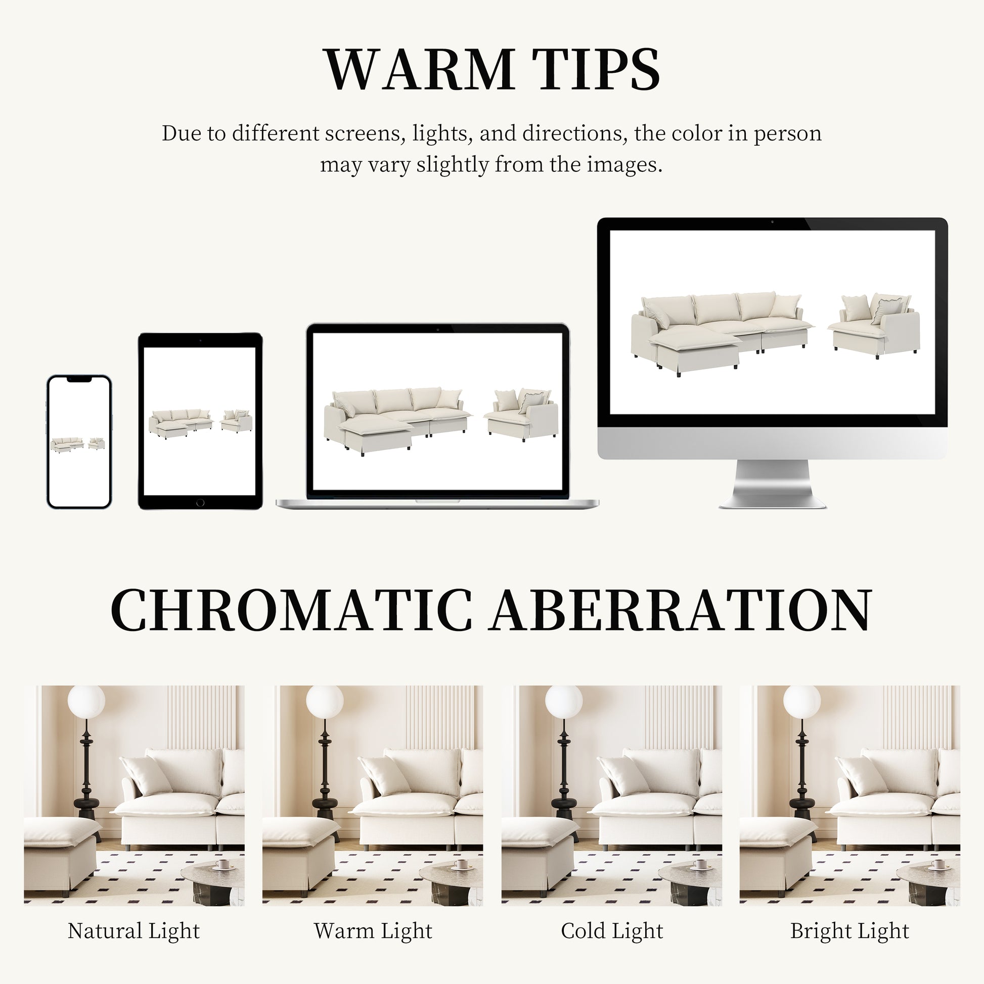 [New+Video] 3 Piece Living Room Sofa Set,Modular L Shaped Chenille Sectional Couch,Upholstered 3 Seater Sofa & Armchair & Movable Ottoman,5 Seat Indoor Furniture for Office,Bedroom,Apartment,2 Colors