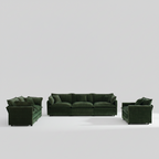 Green sofa set on a white background