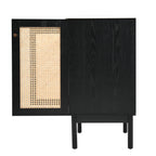 30-inch bathroom vanity crafted from natural materials, featuring handmade rattan doors and soft-closing mechanisms